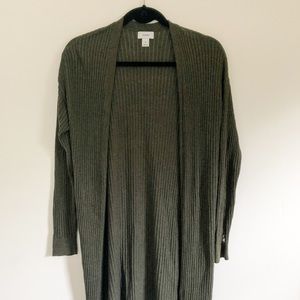 Old Navy long green ribbed cardigan